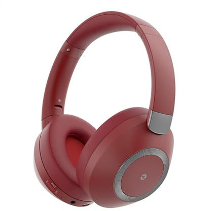 Headphones Wireless Bluetooth, 100H Playtime Active Noise Cancelling Headphones, Bluetooth Headphone with Mic, Over Ear Wireless Headphone with Deep Bass - color: Wine red