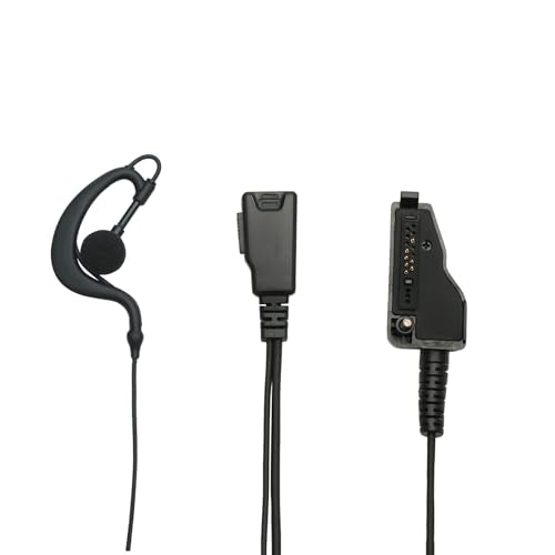 G Shape Earpiece with Mic PTT Compatible with Kenwood Radios NX-200 NX-210 NX-300 NX-3200 NX-3300 NX-410 NX-411 NX-5200 NX-5300 NX-5400 TK-2180 TK-3180 Walkie Talkie Two Way Radio 2Pack
