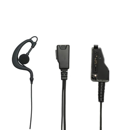 G Shape Earpiece with Mic PTT Compatible with Kenwood Radios NX-200 NX-210 NX-300 NX-3200 NX-3300 NX-410 NX-411 NX-5200 NX-5300 NX-5400 TK-2180 TK-3180 Walkie Talkie Two Way Radio 2Pack