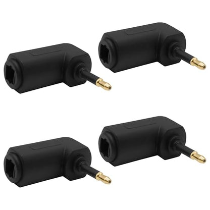 3.5mm Mini Toslink Adapter Digital Fiber Optical Audio Connector | Digital Fiber Optical Female to 90 Degree 3.5mm Jack Right Angle Male,for TV Sound Bar Home Theater,4pcs