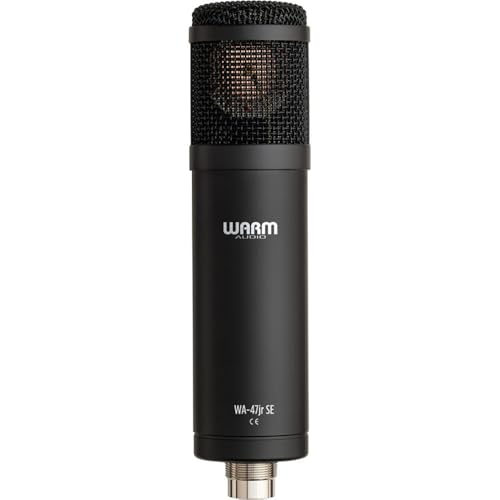Warm Audio WA-47jr SE Large-Diaphragm Condenser Microphone (Black) Bundle XLR-P20T Pro 20 ft XLR Microphone Cable, Pop Filter