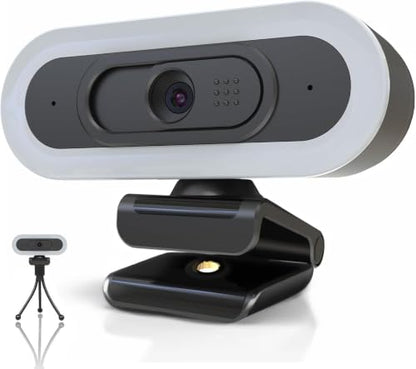 W4 2K Autofocus Webcam with Dual Mics & LED Light - color: Black-W4 2K Autofocus