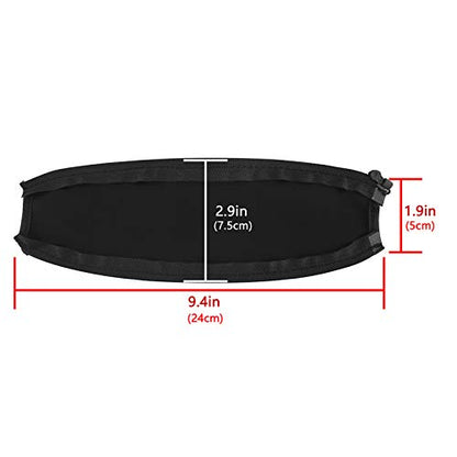 Geekria Headband Cover for Beats Solo 3/4/2, Zippered Neoprene, Black | Tool-Free DIY Installation, Fits 1MORE SonoFlow Pro HQ51, Washable Sweat-Resistant