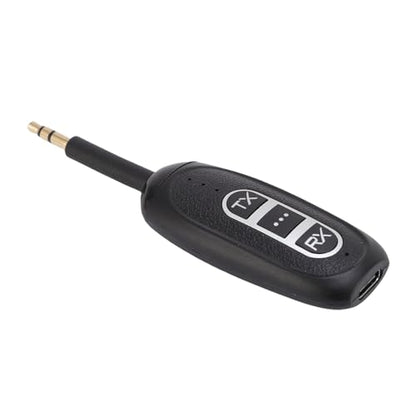 Zunate Bluetooth 5.4 Transmitter Receiver 2 in 1 Wireless Audio Adapter, Rotatable Audio Jack with Low Latency, 250mAh Battery and USB Type C Charging Port