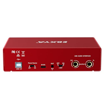 EBXYA 2x2 Audio Interface - 24-bit/192kHz USB Recording Sound Card