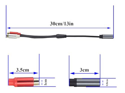 2 RCA Female Head to 3.5mm 1/8 Female Head Dual Shielded Red and White Cable Stereo Audio Auxiliary Y Splitter Adapter Sound Frequency Cable,Used for Speaker MP3 TV Phone,Etc(30 CM)