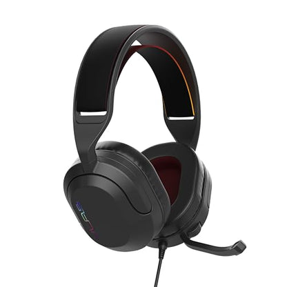JLab Nightfall Wired Gaming Headset, 3.5mm, Black | for PC, Xbox, PS5, PS4, Nintendo Switch, 50mm Driver, Cloud Foam Cushions, Soundproof Inner Shelf, with Microphone