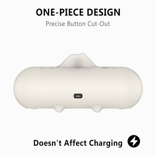 Geiomoo Silicone Case for Beats Pill (2024 Release) Speaker, Protective Portable Scratch Shock Resistant Cover (Beige) - color: Beige