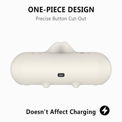 Geiomoo Silicone Case for Beats Pill (2024 Release) Speaker, Protective Portable Scratch Shock Resistant Cover (Beige) - color: Beige