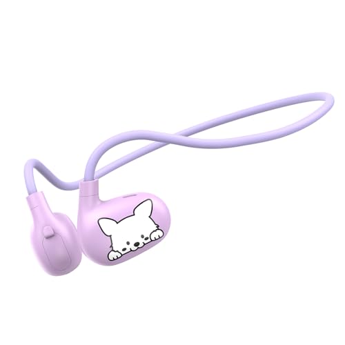 Kids Headphones, LK15 Open Ear Bluetooth Headphones with Air Conduction | Ultra-Light, 85dB Volume Limiting Wireless Headphone for Children Teens Boys Girls (Purple) - color: Purple