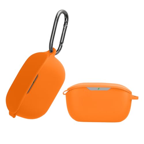 kwmobile Case Compatible with JBL Wave Buds Case - Silicone Cover Holder for Earbuds - Orange