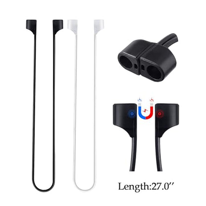 BlingKingdom 2 PCS Magnetic Anti-Lost Straps, Wireless Earbud Lanyards | Earbud Holder, Soft Silicone, Compatible with AirPods Pro, Lanyard for Sports Running