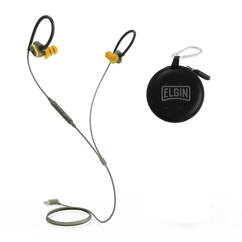 Elgin Rumble Wired Earplug Headphones, Waterproof Earbuds w/Mic | 27 dB NRR, Noise-Isolating Mic & in-Line Controller, OSHA Compliant, ANSI Certified, Kevlar Reinforced Cable, IP67, USB-C - style: USB-C