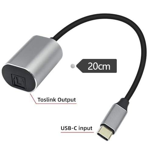 xiwai USB-C Input to SPDIF Toslink Optical Audio Jack Opt Type-C Male to Digital Optical Fiber Optic Sound Interface Female Adapter Wire for Desktop Laptop 20cm - style: Type-C to Toslink Female