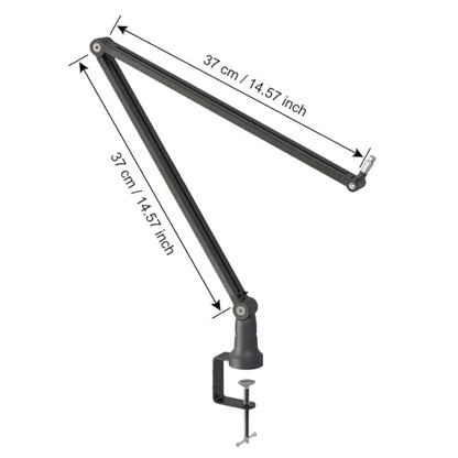 Professional Mic Arm Desk Mount Heavy Duty All Metal Microphone Boom Arm with Hidden Cable Management 360° Adjustable Mic Stand for Studio Recording Streaming