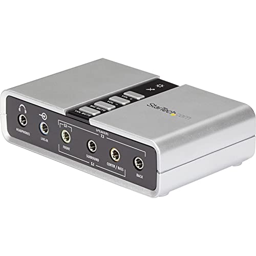 StarTech 7.1 USB Audio Adapter, External Sound Card (ICUSBAUDIO7D) | External sound card for laptop/PC, up to 7.1 surround sound, Digital SPDIF, Analog 3.5mm