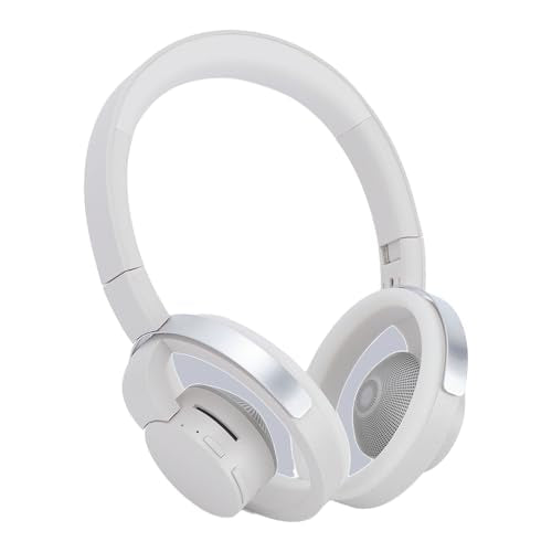 Over Ear Open Back Headphones, Dual Device Pairing Wireless BT Gaming Headset with Microphones, Adjustable Slider Breathable Lightweight, Ideal for Music & Gaming