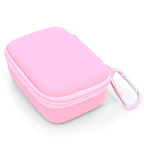 CASEMATIX Travel Case Compatible With DJI Mic 2 Wireless Microphone Kit or Original - Compact Lavalier Microphone Protection to Carry Lav Mic in Charging Case and Small Accessories, Pink