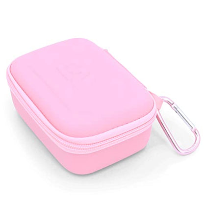 CASEMATIX Travel Case Compatible With DJI Mic 2 Wireless Microphone Kit or Original - Compact Lavalier Microphone Protection to Carry Lav Mic in Charging Case and Small Accessories, Pink