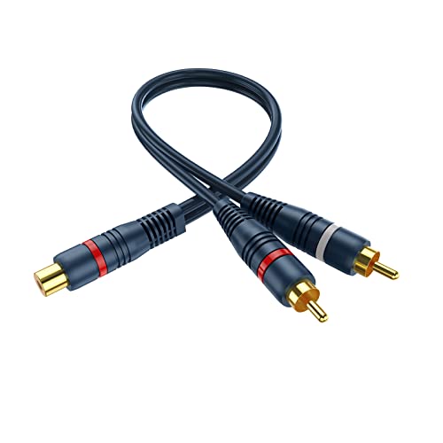 RCA Splitter 1 Female to 2 Male 2 Pack, RCA Y Splitter Audio Cable Split