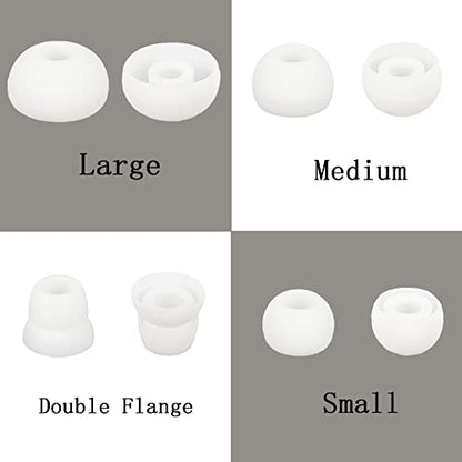 Silicone Ear Tips Earbud Replacement Tips Earbuds Eargels Earpads Earbuds Tips Compatible with Powerbeats 2/3 Wireless Beats by Dre Headphones,4 Pairs(White) - color: White