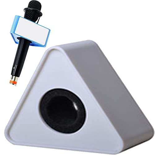 Custom Microphone Logo Live Equipment Box Cube Triangle Interview Box Karaoke mic Flags(White Triangle) - color: white triangle