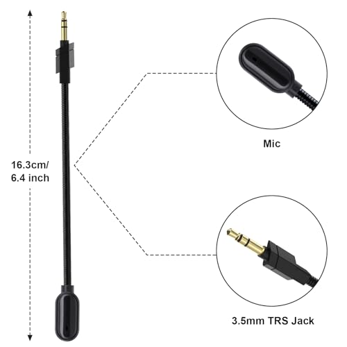 Detachable G733 Boom Replacement Mic Compatible with Logitech G733 Lightspeed Gaming Headset, 3.5mm Noise Cancelling Microphone Boom, Boom Mic Piece Compatible with Xbox Series X/S