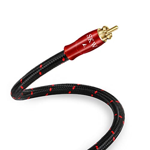 SKW Digital Coaxial Cable Entry Level HC Series RCA to RCA Multiple Shield Subwoofer Cable for HiFi Systems 6.5ft/2M - size: 6.5ft (2m)