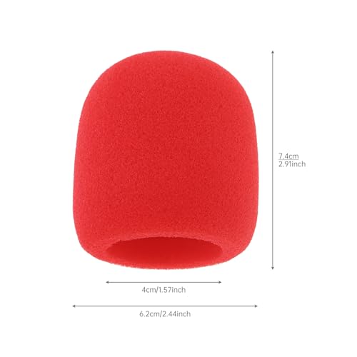 5pcs Foam Mic Cover Handheld Microphone Windscreen, Microphone Cover Foam Mic Covers, Microphone Cover Protection (Red) - color: Red