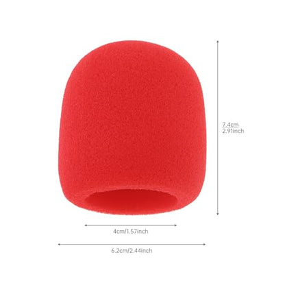 5pcs Foam Mic Cover Handheld Microphone Windscreen, Microphone Cover Foam Mic Covers, Microphone Cover Protection (Red) - color: Red