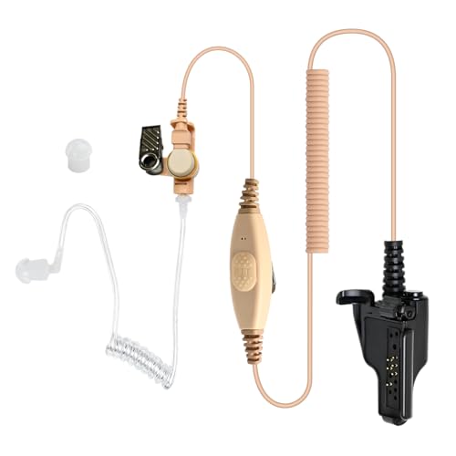 WODASEN XTS2500 Walkie Talkie Earpiece Acoustic Tube Ear Pieces with Dual PTT Mic Push-to-Talk Microphone Headset for XTS1500 XTS3000 XTS3500 XTS5000 Radio
