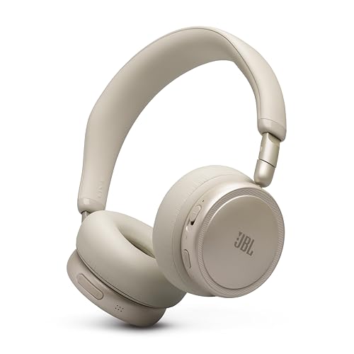 JBL Live 680NC - Noise Cancelling Headphones - Champagne | JBL Signature Sound with Hi-Res Audio wired and wireless, True Adaptive Noise Cancelling 20, real time calibration - color: Champagne