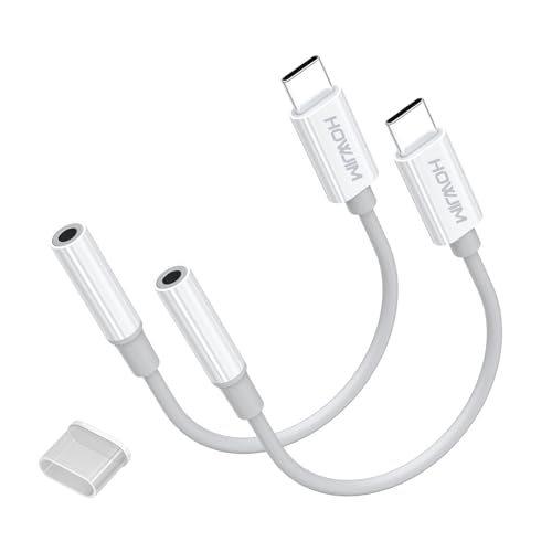 USB C to 3.5mm Headphone Jack Adapter 2PCS,USB C to Aux Audio Dongle - color: White 2P
