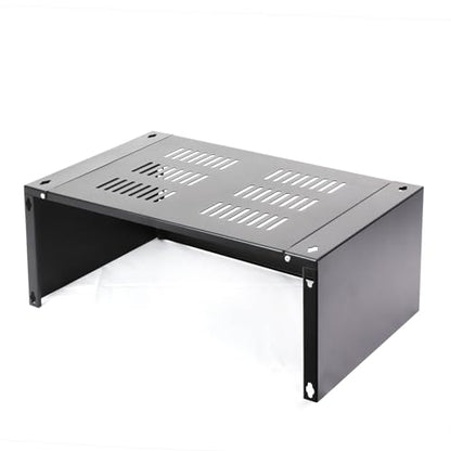 AEONS 4U Wall Mount Reinforced Bracket Network Rack Low Profile Vertical & Horizontal Mounting 19" Patch Panel Bracket for Shallow Server Switch IT Studio Equipment, Vented Top Shelf, Black - style: 4U-HV