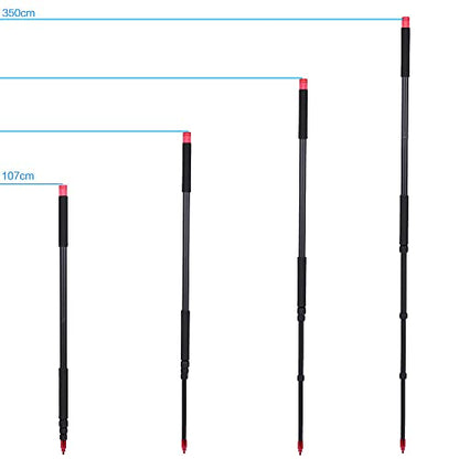 Andoer Telescoping Microphone Boom Pole Aluminum Alloy 4 Sections Stretchable Handheld Microphone Holder Pole Flash Light Boom Sound Recording Grip Support Rod for Recording Interview Filming 11.5ft