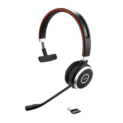 Jabra Evolve 65 SE Mono Wireless Headset - Bluetooth Headset with Noise-Cancelling Microphone, Long-Lasting Battery, and Dual Connectivity - MS Teams Certified, Works with All Other Platforms - Black - size: MS Teams, style: Mono