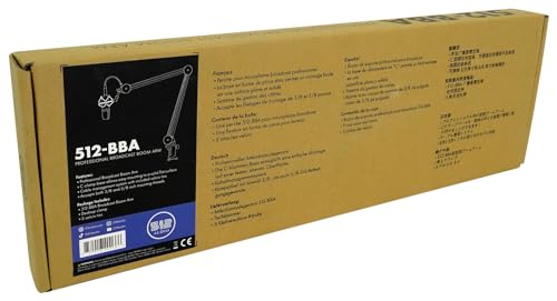 512 Audio by Warm Audio BBA Adjustable Microphone Boom Arm Mic Stand for Podcast, Streaming and Recording