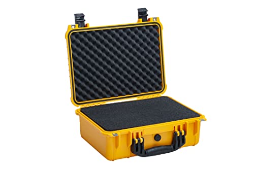 MEIJIA All Weather IP67 Waterproof Hard Camera Case,Hard Protective Case,Hard Case with Customizable Foam,Fit Use of Drones,Camera,Equipments,Pistols(Yellow,15.98x12.99x6.85inches) - color: Yellow, size: 15.98x12.99x6.85inches
