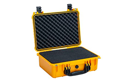 MEIJIA All Weather IP67 Waterproof Hard Camera Case,Hard Protective Case,Hard Case with Customizable Foam,Fit Use of Drones,Camera,Equipments,Pistols(Yellow,15.98x12.99x6.85inches) - color: Yellow, size: 15.98x12.99x6.85inches