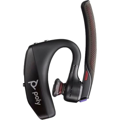 Poly Voyager 5200 UC Bluetooth Headset 7K2F3AA Bundle with Goby Labs Cleaner, Fiber Cloth, Ear Tips, Case, Cable | For Calls, Meetings & Communication | Includes Case + Cleaner + Microfiber Cloth + Charging Cable (7K2F3AA)