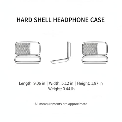 Quick-Access Hard Shell Headphone Case, Compact EVA Travel Pouch for Over-Ear Audio Gear, Durable 900D Exterior with Zipper