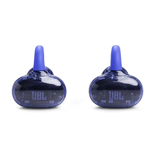 JBL Soundgear Clips Open Ear Headphones for Situational Awareness - Blue | Up to 32 Hours Total Playtime With Speed Charge, Sweat Resistant, Noise-Reducing Mics, App Control For Custom Audio - color: Blue