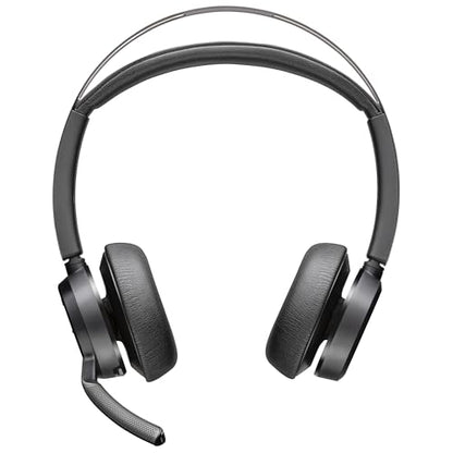 Poly - Voyager Focus 2 UC USB-A Headset (Plantronics) - Bluetooth Dual-Ear (Stereo) Headset with Boom Mic - USB-A PC/Mac Compatible - Active Noise Canceling - Works with Teams (Certified), Zoom & more - style: Headset, Teams Version