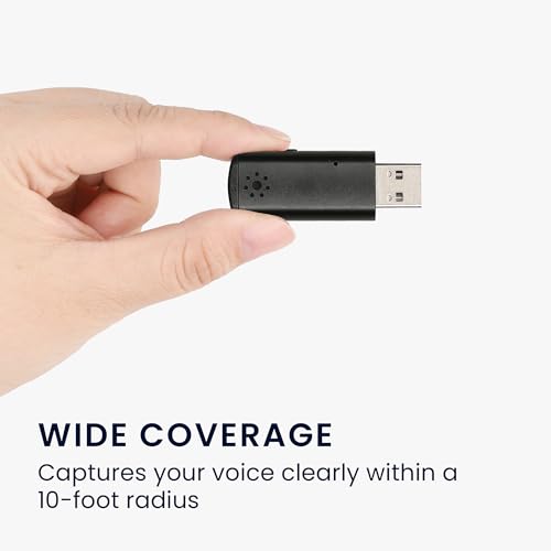 kwmobile USB Microphone for Laptop & Desktop PC - Mini Microphone for Clear Calls - Plug & Play Computer Mic for Video Call Meeting or Class