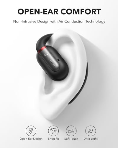 Soundcore V30i by Anker Open Ear Earbuds, Open Ear Headphones True Wireless | Ultra-Comfort, Lightweight, Snug Fit, Ergonomic Hooks, Robust Bass, 36H Playtime, Bluetooth 5.3, App Control, Clear Calls