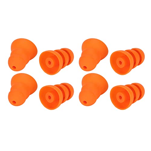 Fabater Silicone Eartips, Triple Flange Earbud Tips, Noise Cancelling Eartips with 8 Pairs Soft Silicone 3 Layer Ergonomic Replacement for 2mm to 3.5mm Inner Diameter Earphones