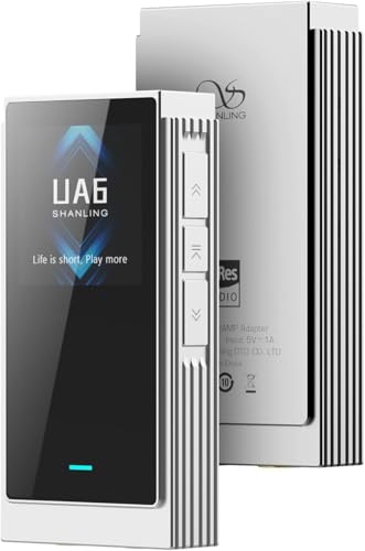 SHANLING USB DAC UA6 Portable Headphone Amplifier, CS43131x4 DAC, 768kHz/32bit DSD512, 1.3IN Display, for Android/iOS/Mac/Windows, 3.5/4.4mm/SPDIF Output, Up to 361mW@32Ω Output (Grey) - color: Grey