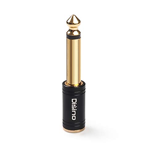 1/4" Mono to 1/8" Stereo Adapter, New Upgrade Gold-Plated 6.35mm TS Male Jack to 3.5mm TRS Female Stereo Adapter for Headphone, Amp Adapte, Black - 1 Pack - color: 635TSM-35F-1P