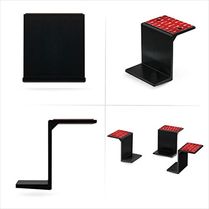 BRAINWAVZ 3” Under Desk Laptop & Device Holder Mount, Adhesive & Screw in, Devices Upto 3" - Small Computers Laptops MacBook Surface Keyboard Routers Modems Cable Box Network Switch & More (Black) - color: Black