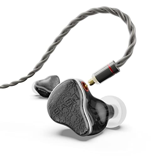 BASN Bmaster5 in Ear Monitor Headphone,1DD+4BA 5 Driver Musician IEM Earbud | 10mm DLC Diaphragm, Pentaconn Connector OFC Cable, Aluminum Case, Noise Isolation IEM for Drummer Audiophile (Midnight Black) - color: Midnight Black